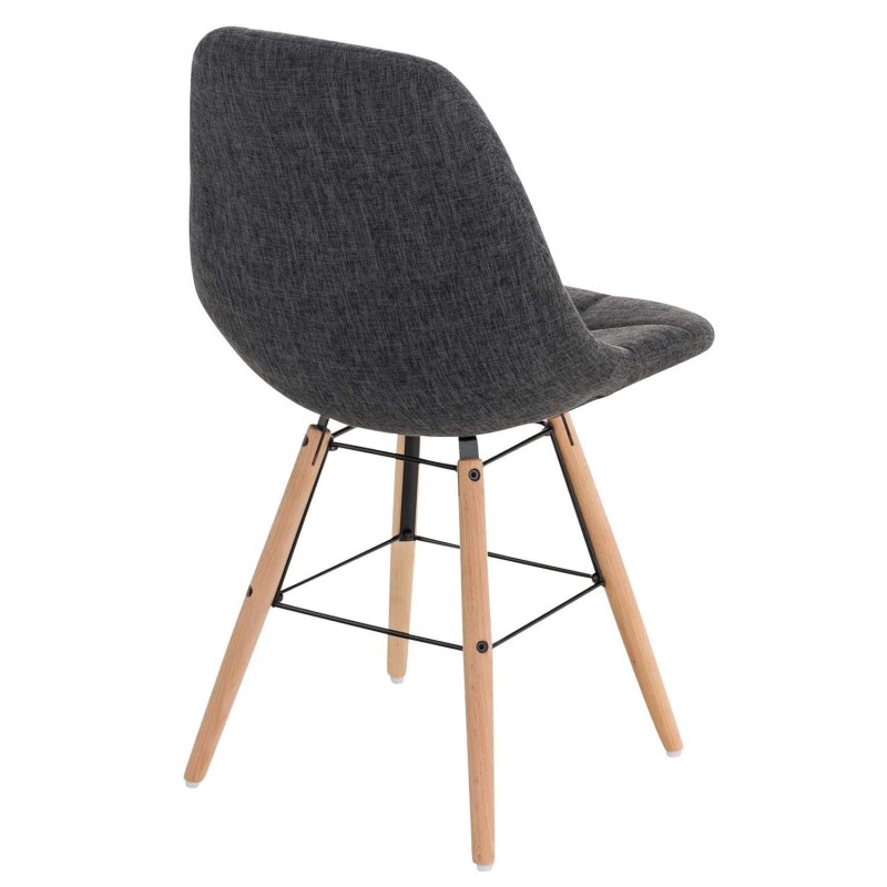 Silla de Confidente TOMMY, Madera Haya y Tela Negra