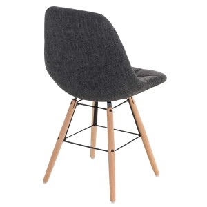 Silla de Confidente TOMMY, Madera Haya y Tela Negra