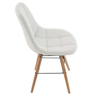 Silla de Confidente TOMMY, Madera Haya y Piel Negra 2