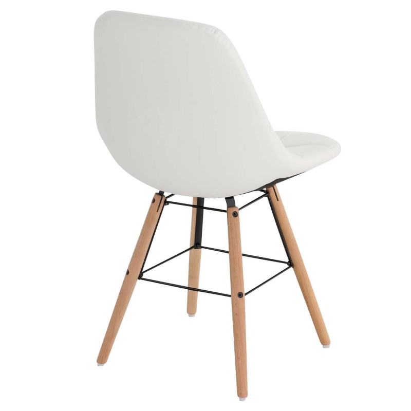Silla de Confidente TOMMY, Madera Haya y Piel Negra