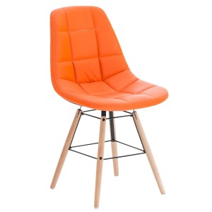 Silla de Confidente TOMMY, Madera Haya y Piel Negra