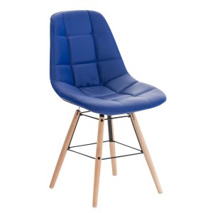 Silla de Confidente TOMMY, Madera Haya y Piel Negra