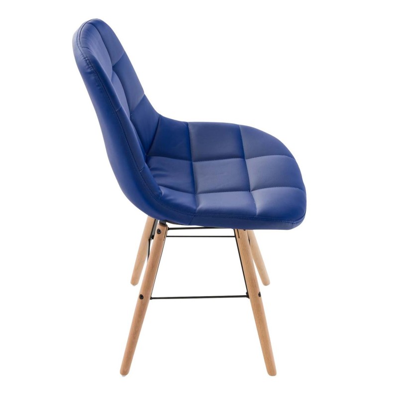 Silla de Confidente TOMMY, Madera Haya y Piel Negra