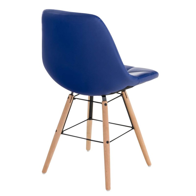 Silla de Confidente TOMMY, Madera Haya y Piel Negra