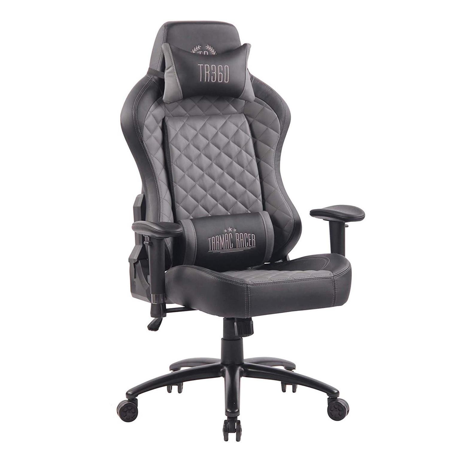 Silla Gaming MAXIM, Respaldo Reclinable, Cojines Lumbar y Cervical, En Piel Negro