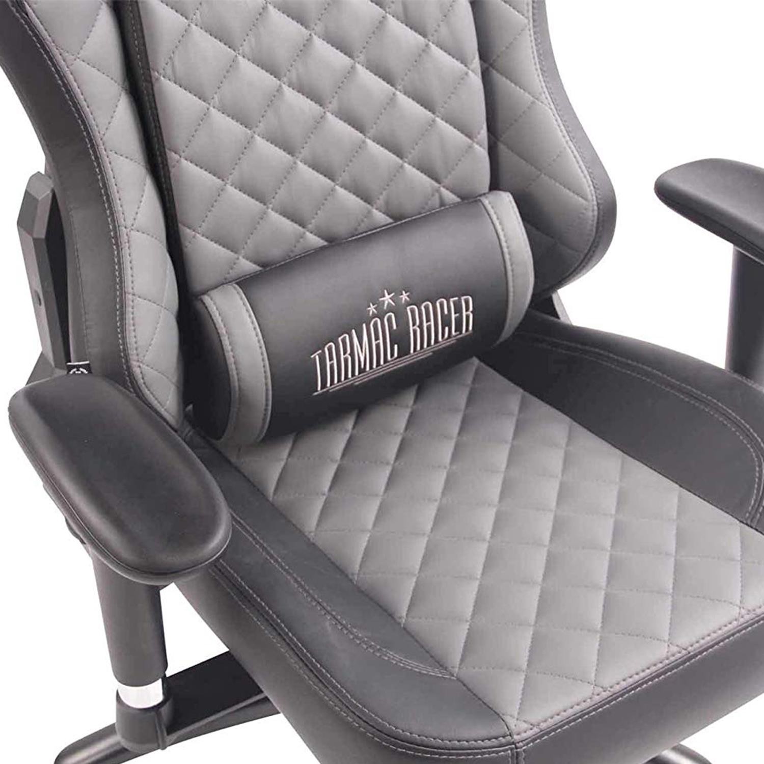 Silla Gaming MAXIM, Respaldo Reclinable, Cojines Lumbar y Cervical, En Piel Negro
