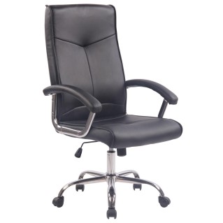 Silla de Oficina CALESTY en Piel color Negro