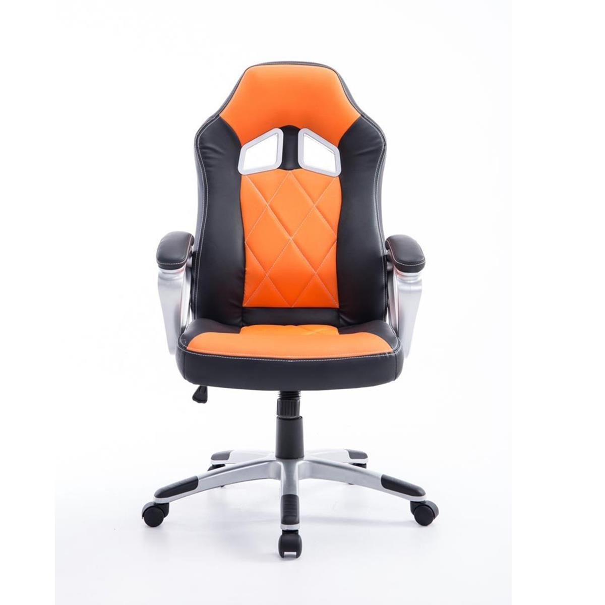 Silla Gaming SAINZ, Diseño Deportivo, Grueso Acolchado, En Piel Negro/Azul