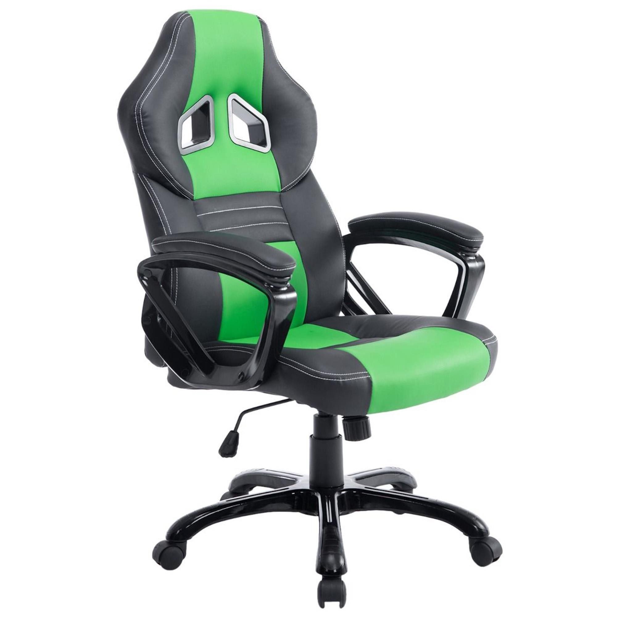 Silla Gaming RAIKONEN, Diseño Deportivo, Grueso Acolchado, en Piel Negra