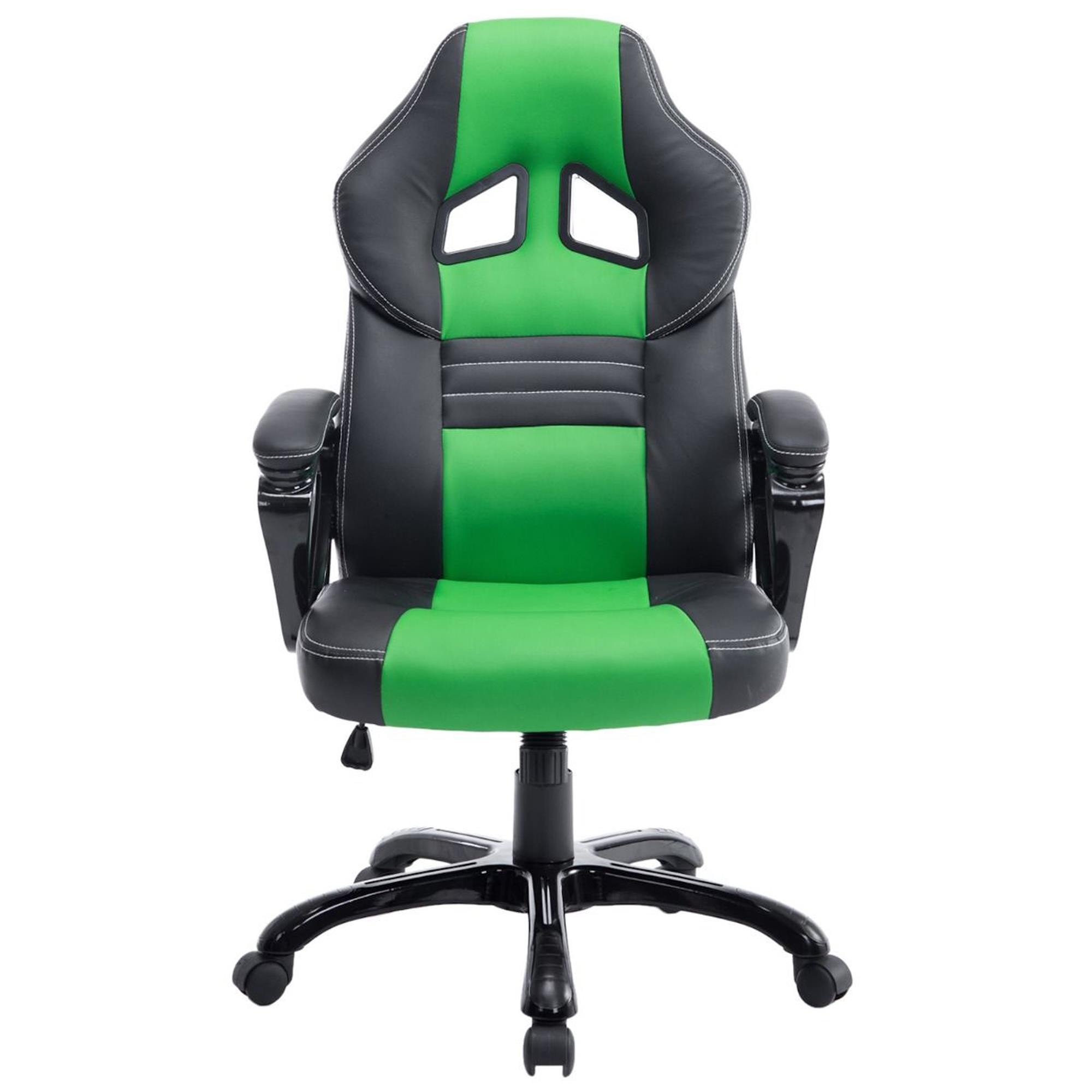 Silla Gaming RAIKONEN, Diseño Deportivo, Grueso Acolchado, en Piel Negra
