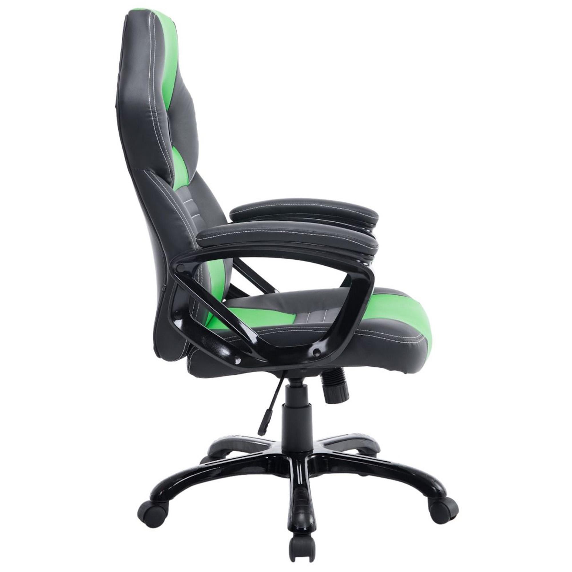 Silla Gaming RAIKONEN, Diseño Deportivo, Grueso Acolchado, en Piel Negra