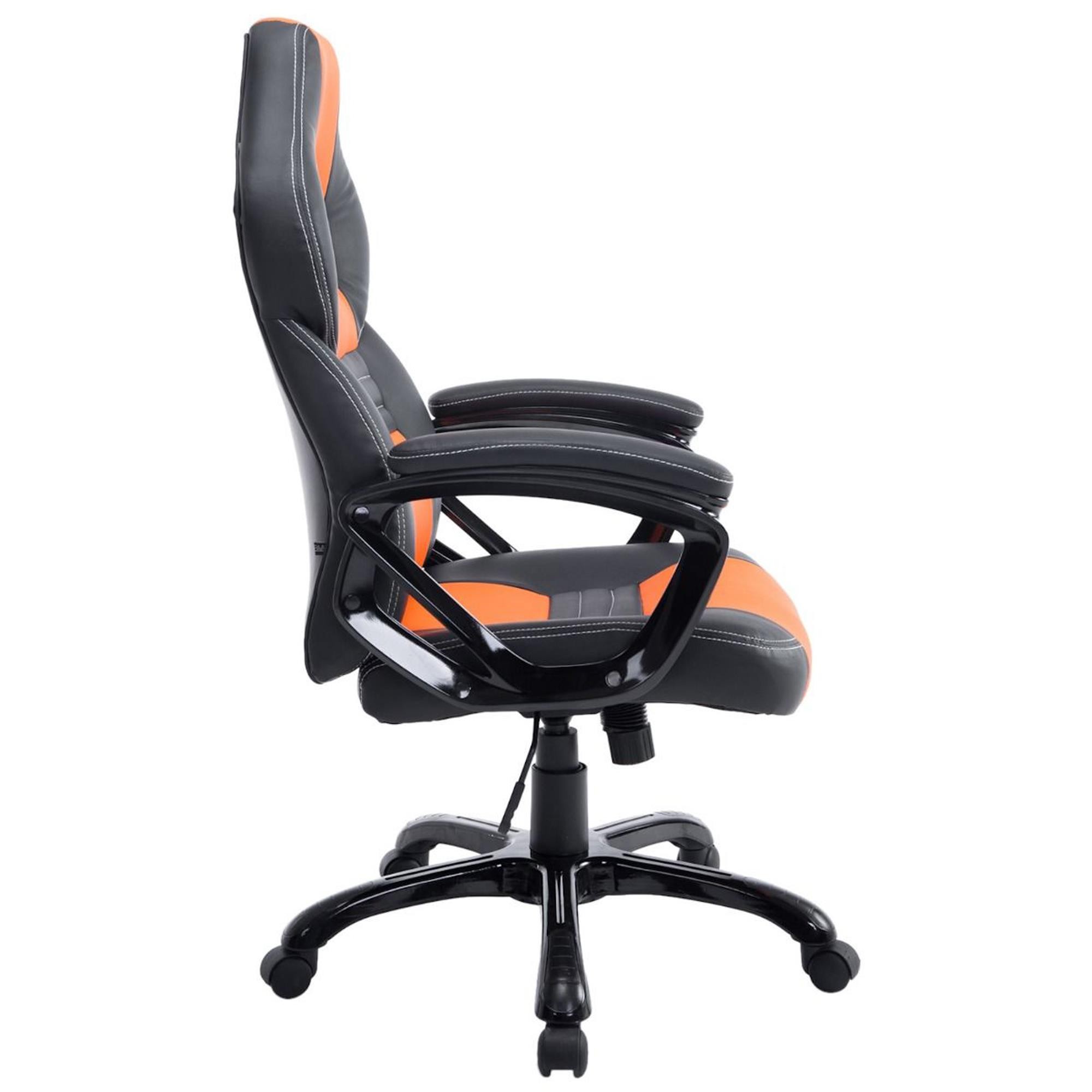 Silla Gaming RAIKONEN, Diseño Deportivo, Grueso Acolchado, en Piel Negra