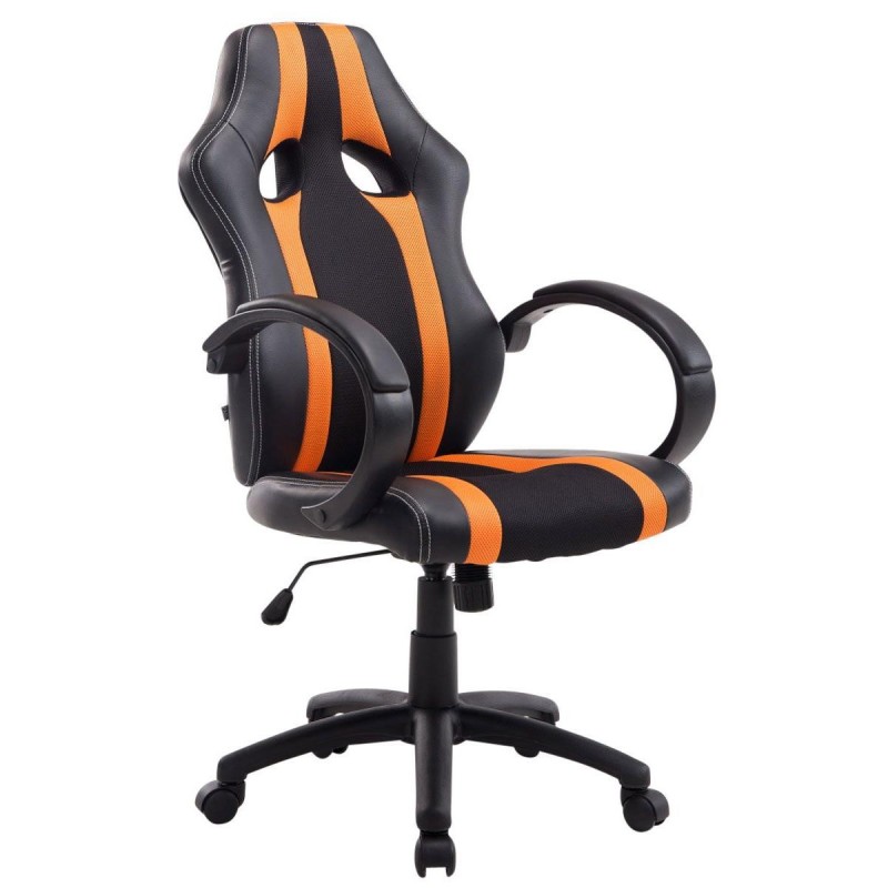 Silla Gaming KUBICA en Piel y Malla Negro