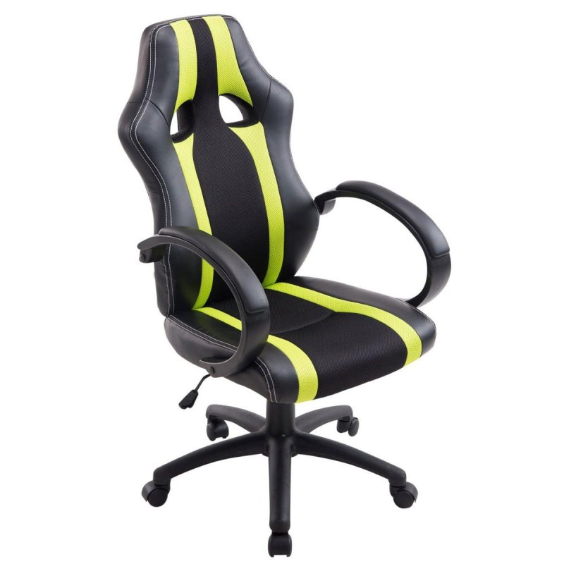 Silla Gaming KUBICA en Piel y Malla Negro