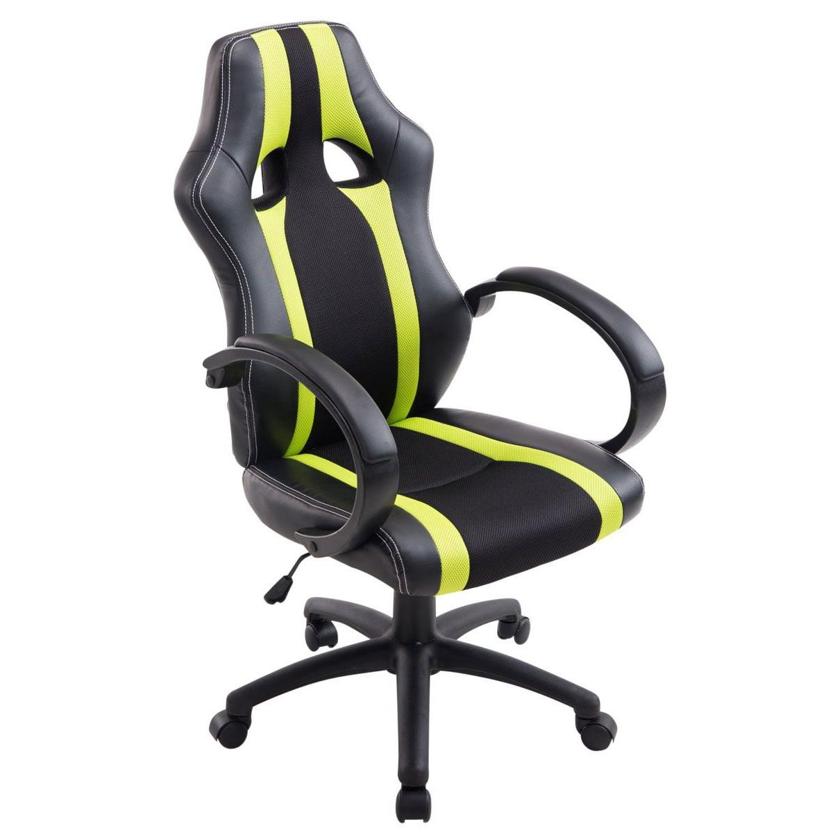 Silla Gaming KUBICA, Respaldo Alto, Grueso Acolchado, en Piel y Malla Negro