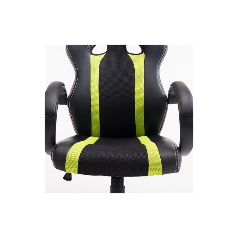 Silla Gaming KUBICA en Piel y Malla Negro