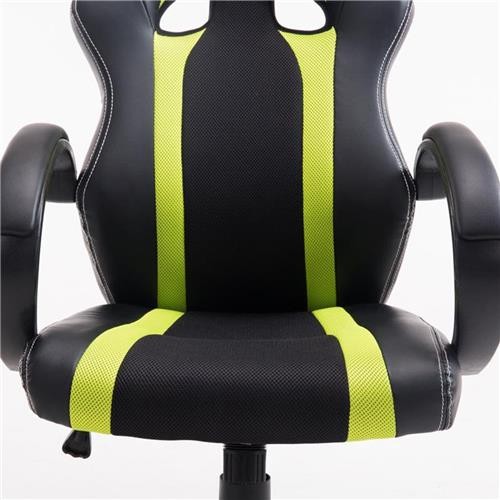Silla Gaming KUBICA, Respaldo Alto, Grueso Acolchado, en Piel y Malla Negro