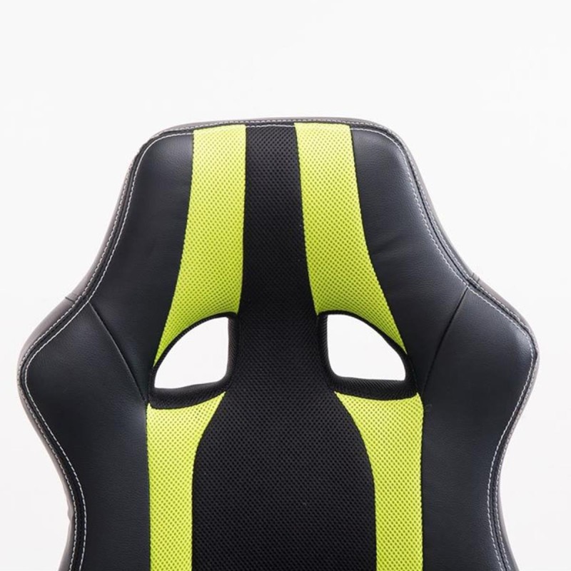 Silla Gaming KUBICA en Piel y Malla Negro