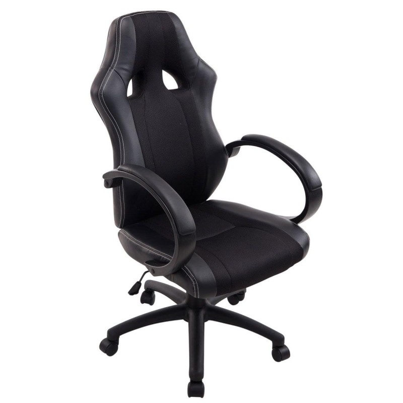 Silla Gaming KUBICA en Piel y Malla Negro