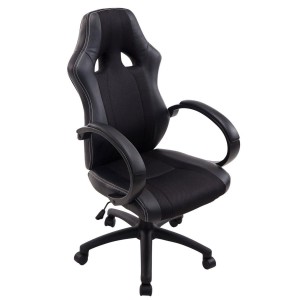 Silla Gaming KUBICA en Piel y Malla Negro