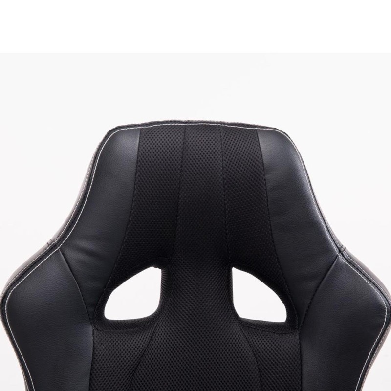 Silla Gaming KUBICA en Piel y Malla Negro