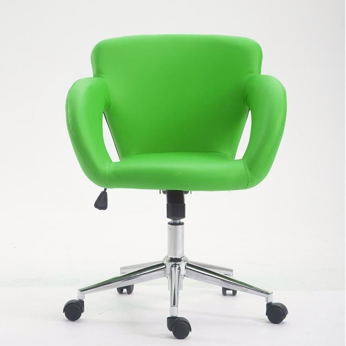 Silla de Oficina ALVA, Gran Acolchado, Estructura Metálica, en Piel color Negro