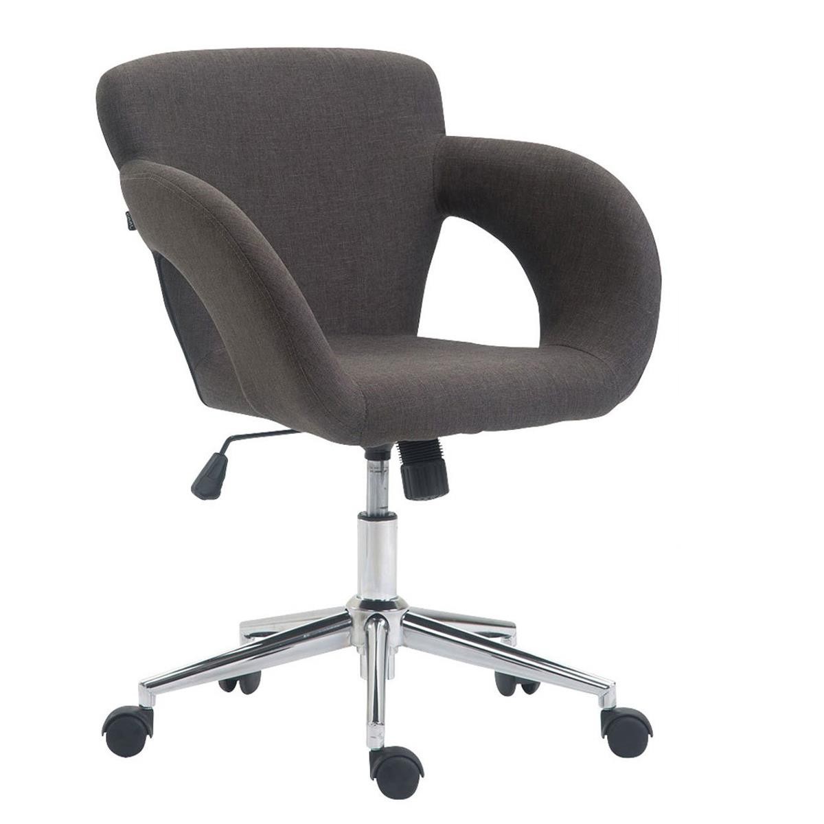Silla de Oficina ALVA TELA, Gran Acolchado, Estructura Metálica, en color Marrón