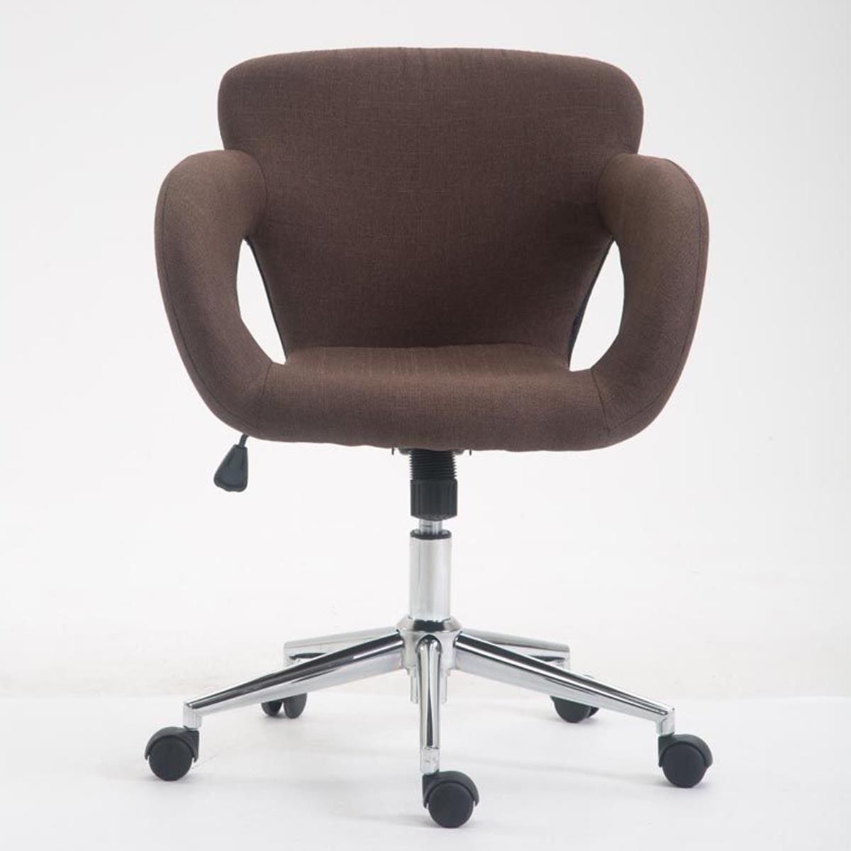 Silla de Oficina ALVA TELA, Gran Acolchado, Estructura Metálica, en color Marrón