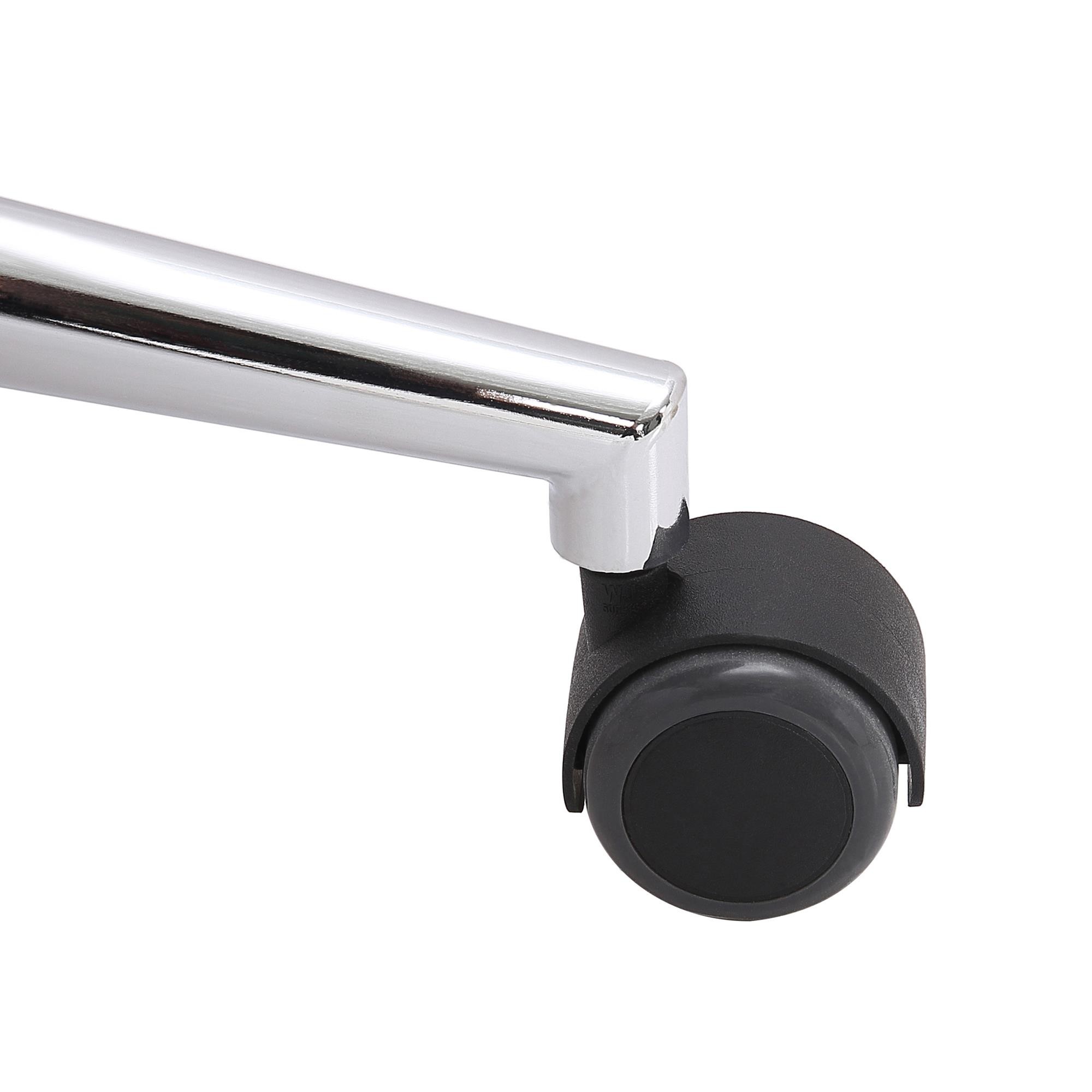 Silla de Oficina JUTTA, Gran Acolchado, Elegante Diseño en Madera Gris y Piel color Negro