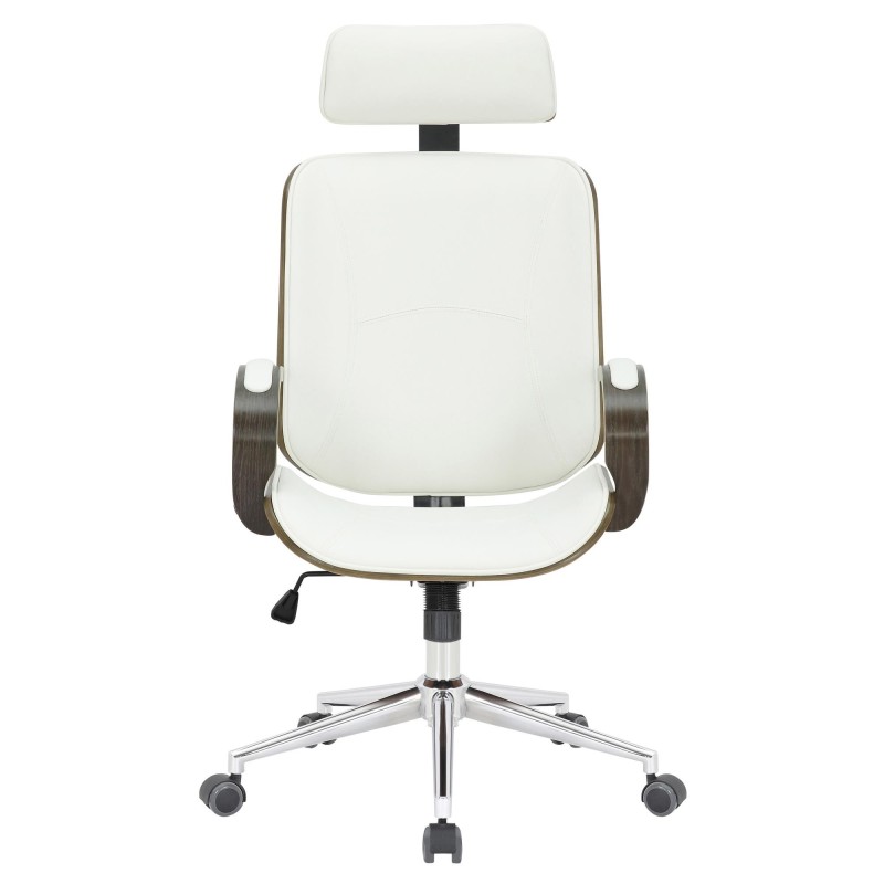 Silla de Oficina JUTTA en Madera color Gris y Piel color Negro