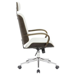 Silla de Oficina JUTTA en Madera color Gris y Piel color Negro