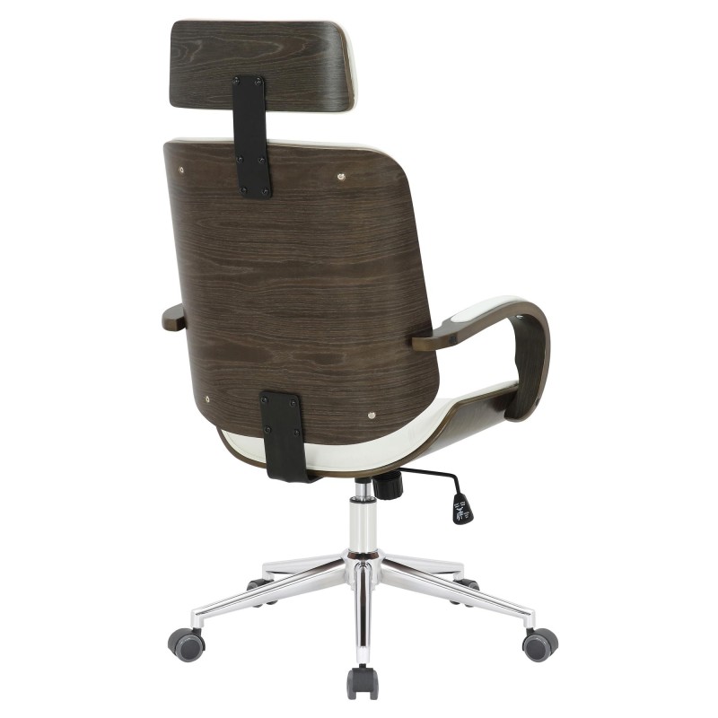 Silla de Oficina JUTTA en Madera color Gris y Piel color Negro