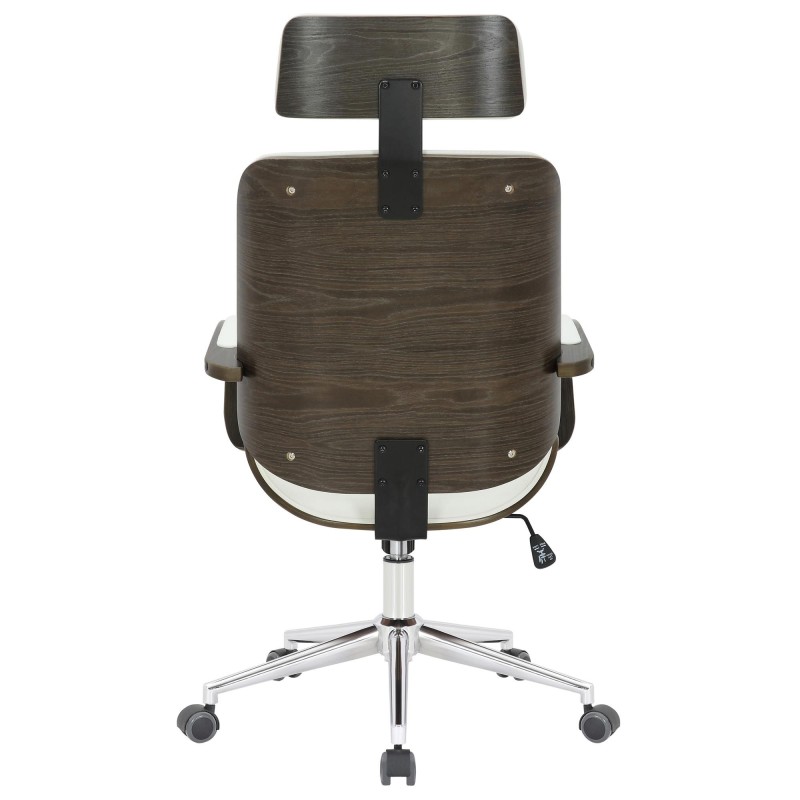 Silla de Oficina JUTTA en Madera color Gris y Piel color Negro