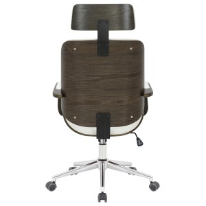 Silla de Oficina JUTTA en Madera color Gris y Piel color Negro
