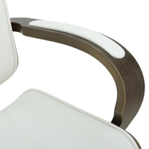 Silla de Oficina JUTTA en Madera color Gris y Piel color Negro