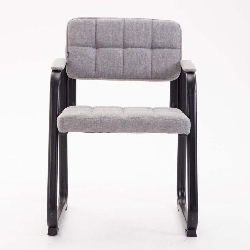 Silla de Confidente CABANA, Estructura Metálica y Tela Gris