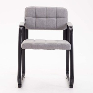 Silla de Confidente CABANA, Estructura Metálica y Tela Gris