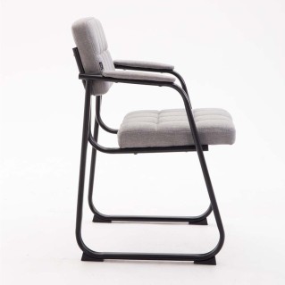 Silla de Confidente CABANA, Estructura Metálica y Tela Gris 2