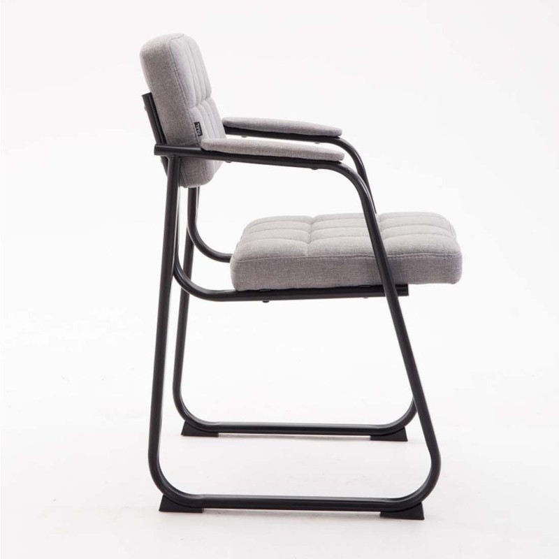 Silla de Confidente CABANA, Estructura Metálica y Tela Gris