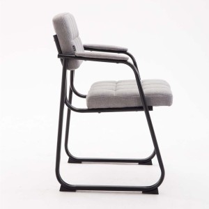 Silla de Confidente CABANA, Estructura Metálica y Tela Gris