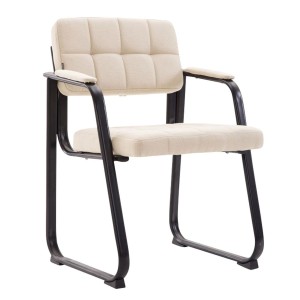 Silla de Confidente CABANA, Estructura Metálica y Tela Gris