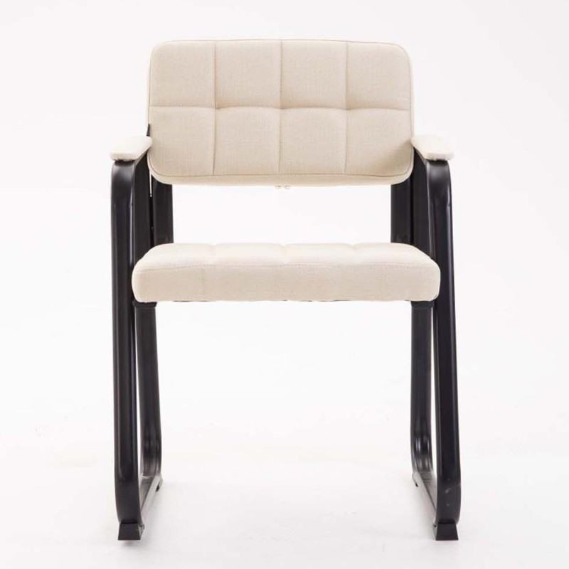Silla de Confidente CABANA, Estructura Metálica y Tela Gris