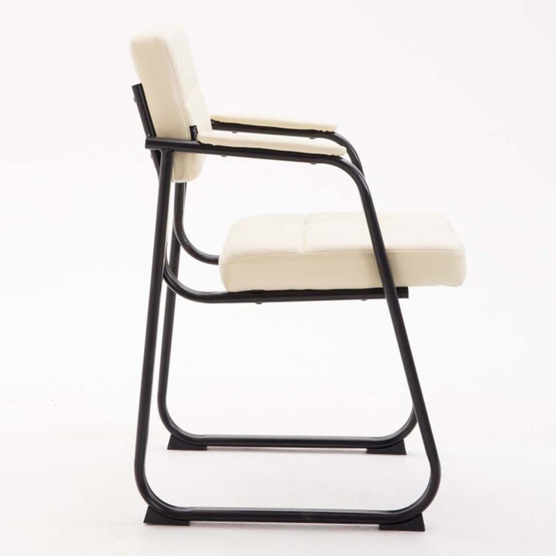 Silla de Confidente CABANA, Estructura Metálica y Tela Gris
