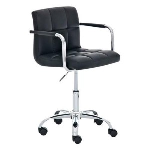 Taburete de Bar o Cocina CRETA,, en piel negro