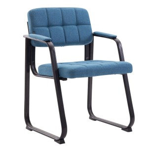 Silla de Confidente LUCY, Patas Blancas, Piel Negra