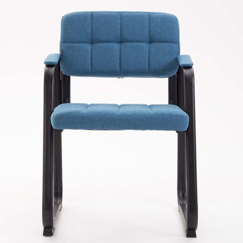Silla de Confidente LUCY, Patas Blancas, Piel Negra