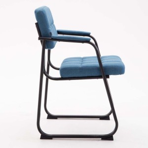 Silla de Confidente LUCY, Patas Blancas, Piel Negra