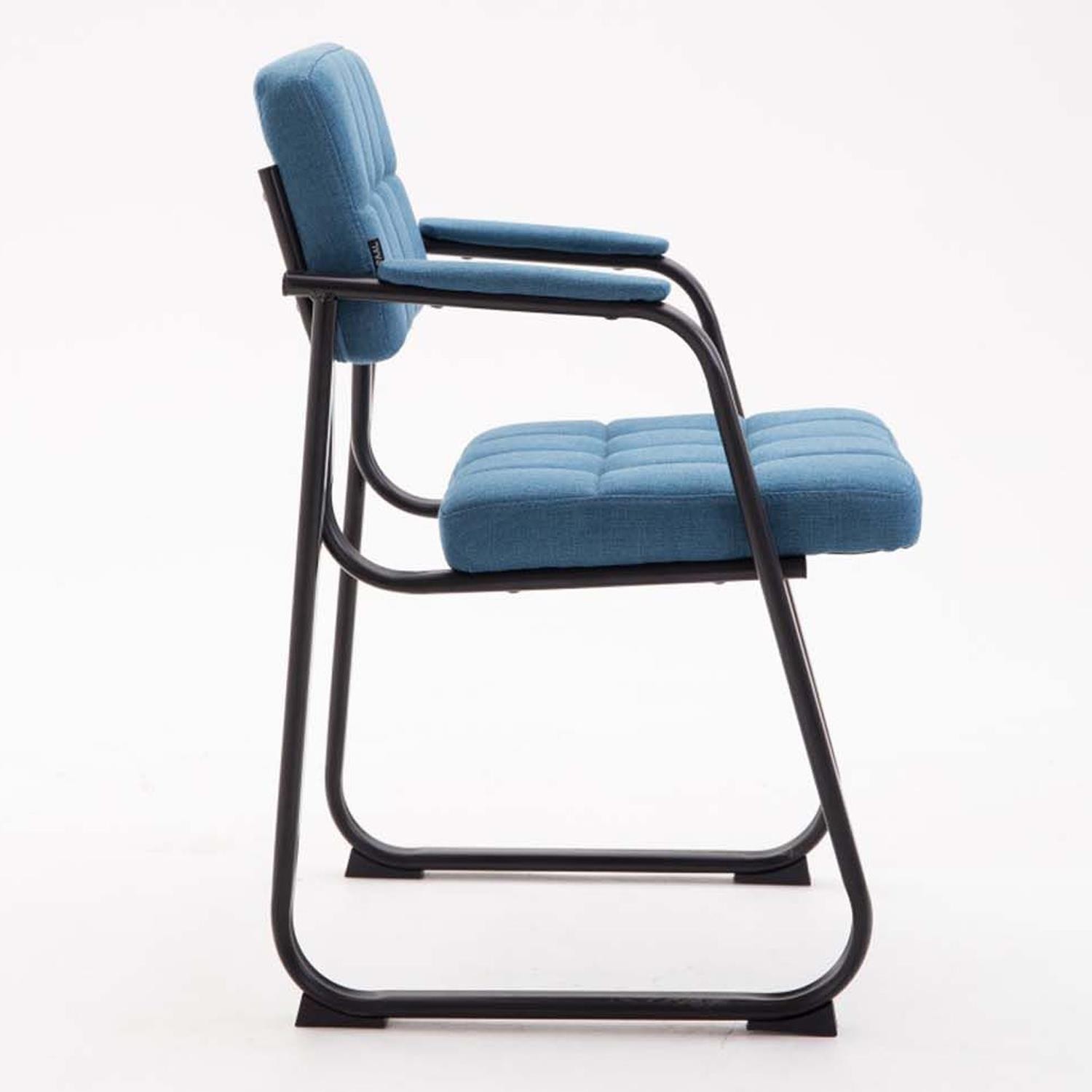 Silla de Confidente LUCY, Reposabrazos Integrados, Patas Blancas, Piel Negra