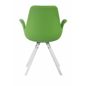Silla de Confidente LUCY, Patas Blancas, Piel Negra