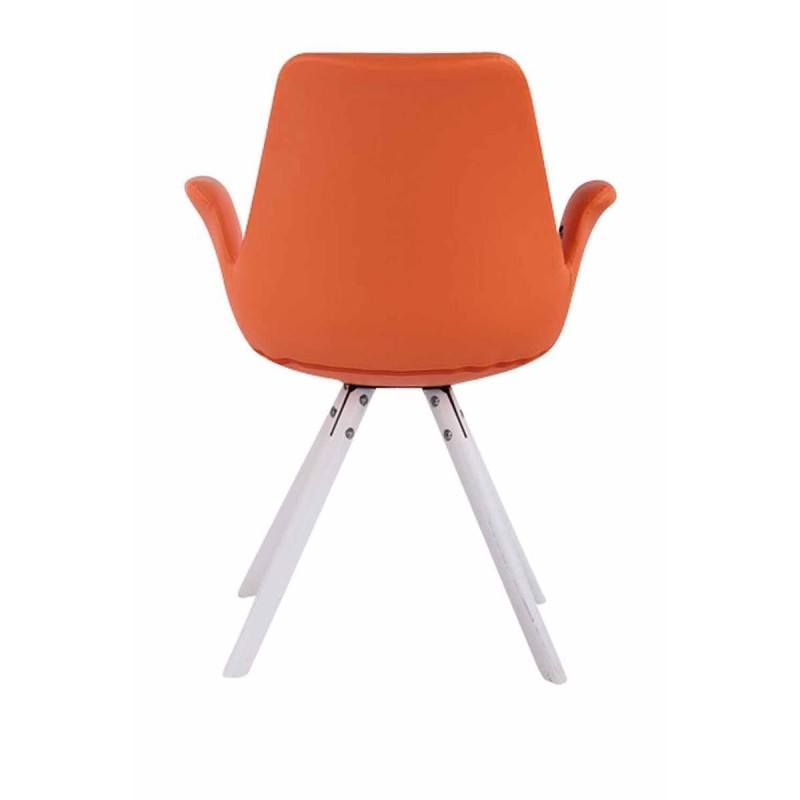 Silla de Confidente LUCY, Patas Blancas, Piel Negra